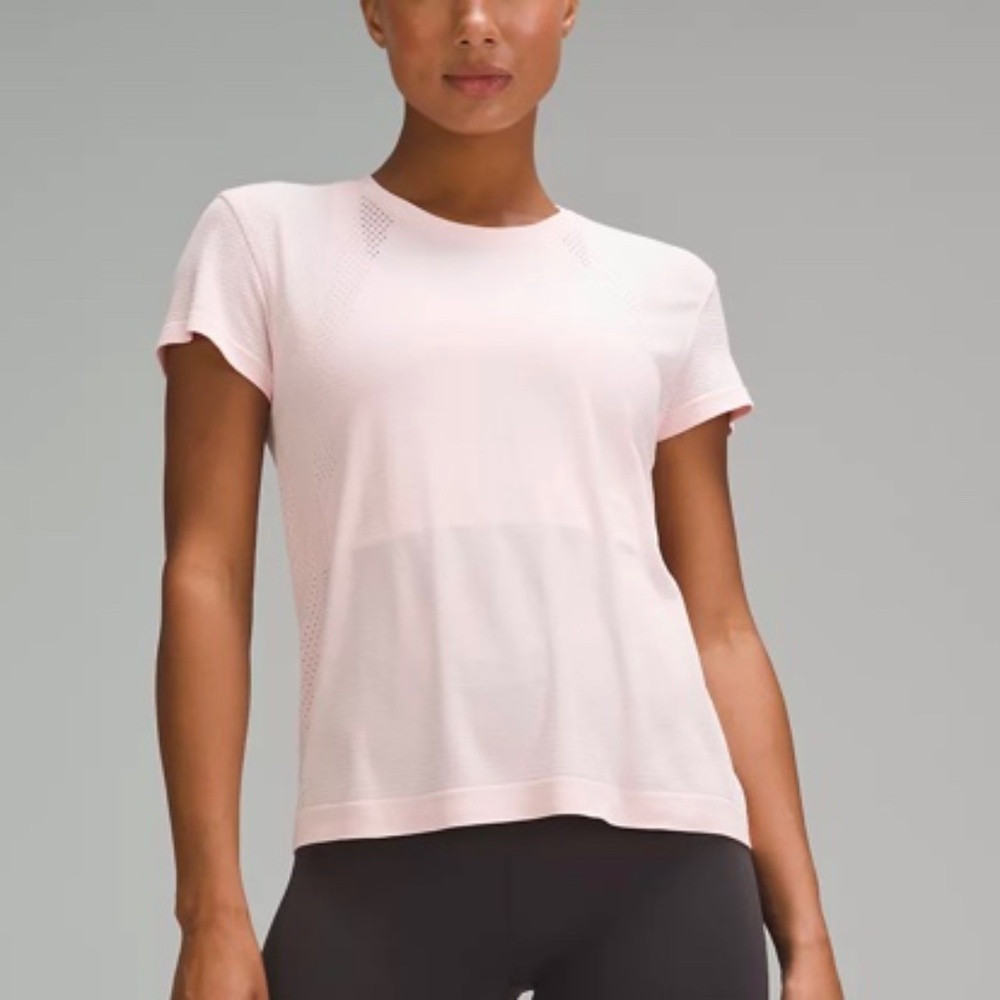 Lululemon Train to Be Short-Sleeve Shirt - Size 6 - Strawberry Milkshake
